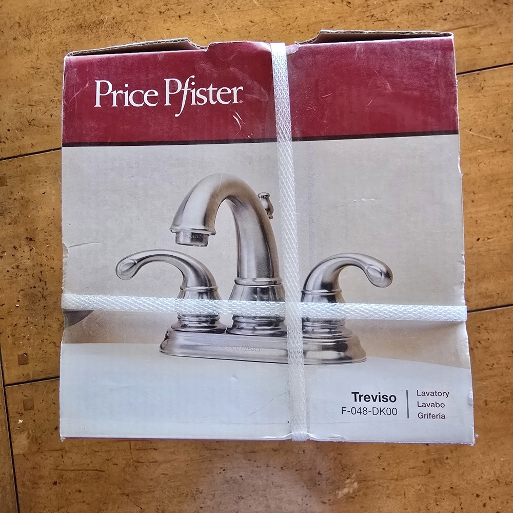 New Price Pfister Treviso 4-inch Centerset  Bathroom Faucet in Brushed Nickel